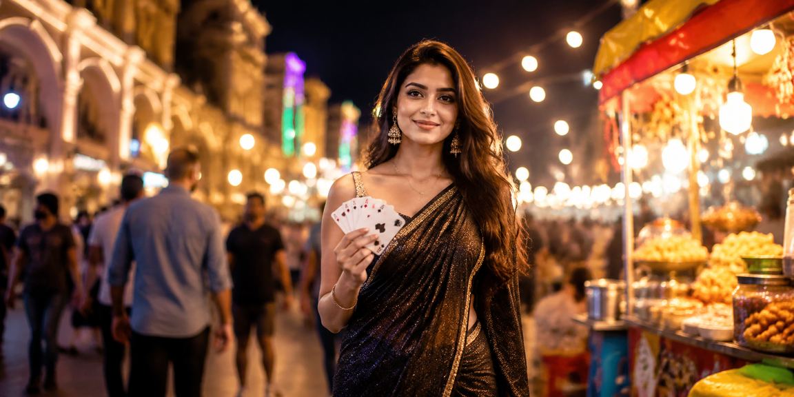 Players enjoying card games in Delhi Connaught Place market