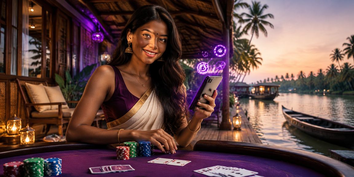 Kerala poker style casino game setup in Kerala backwaters